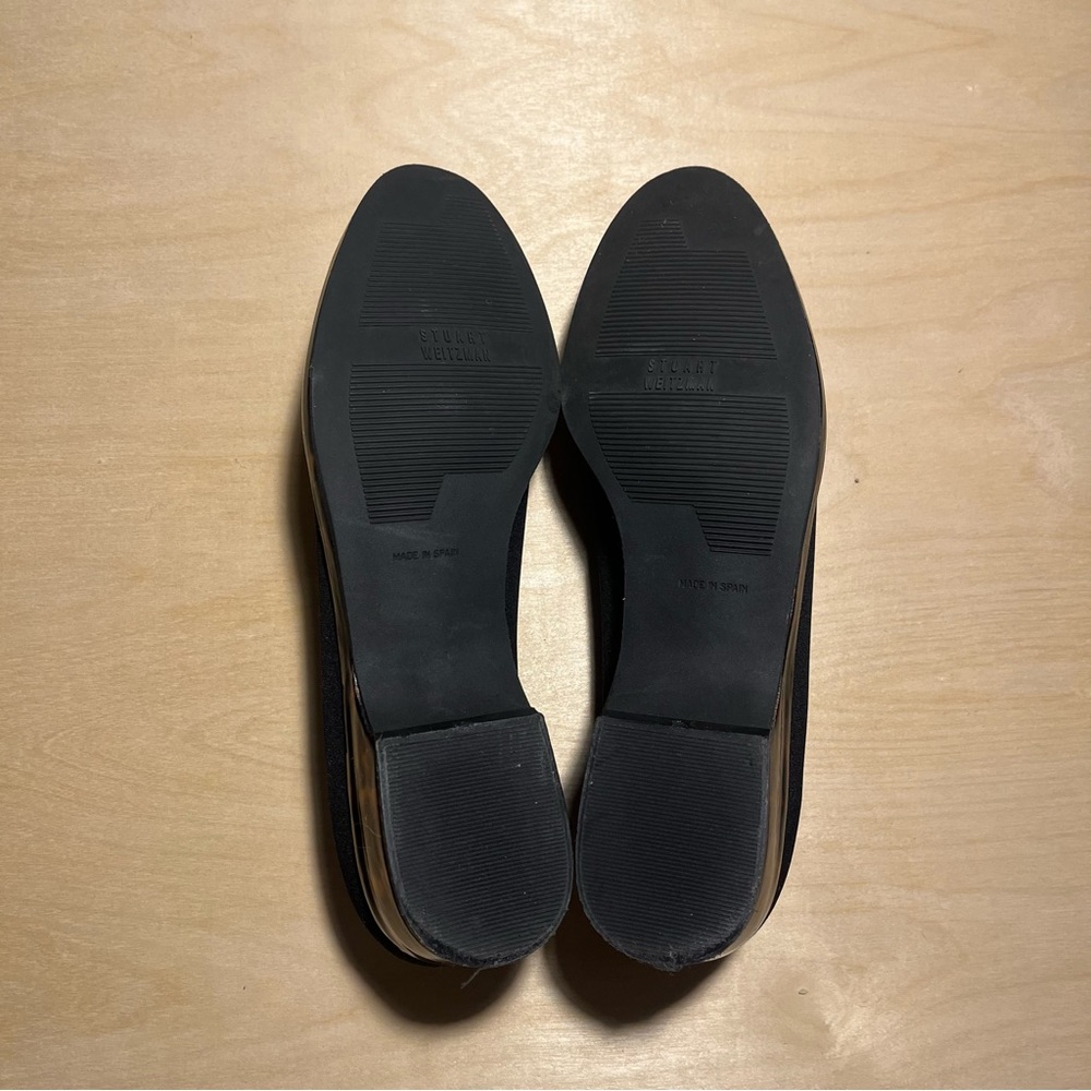 Stuart Weitzman Black Loafers with Tortoiseshell Trim - Picture 4 of 5